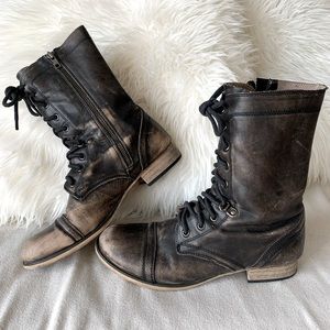 Aldo Aukes Distressed Leather Combat Boots